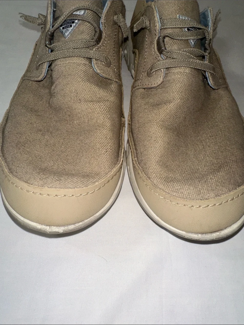 Columbia PFG Bahama Vent Boat Shoes Men’s 11.5 Tan Canvas Casual Comfort